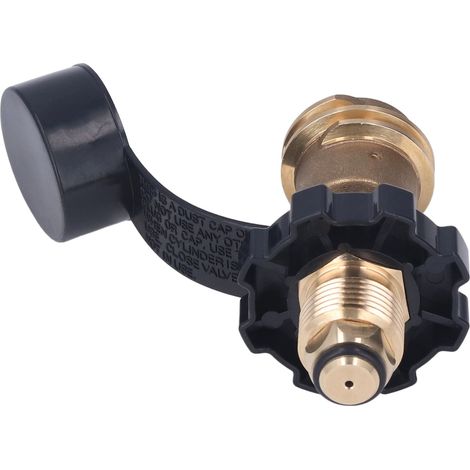 Adaptateur bouteille gaz laiton avec poignée noire conversion POL vers QCC1 type 1 raccord propane (1/5)