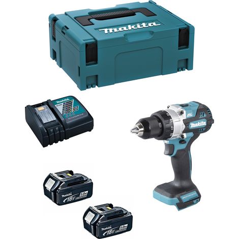 Taladro atornillador Makita Batería recargable DHP486RTJ de 18 V y 5 Ah (1/10)