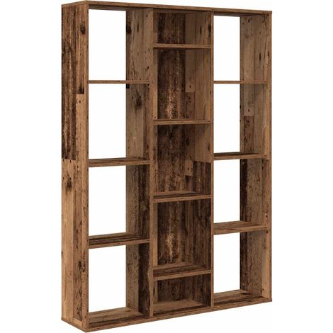 Séparateur de pièce/Bibliothèque,Armoire de livres,Meuble de Rangement vieux bois 100x24x140 cm CFW782727