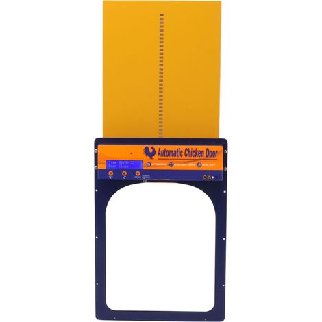 Porte automatique pour poulailler étanche IP45, programmable, en aluminium, avec minuterie, capteur de luminosité et télécommande. (1/5)