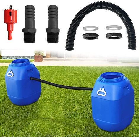 Kit de recuperateur d Eau de Pluie,Ensemble de collecteur Eau de Pluie,Recuperateur d Eau de Pluie pour conduits Circulaire,avec Tuyau Flexible,Kit Collecteur d'eau de Pluie,pour tonneau de Pluie (1/5)