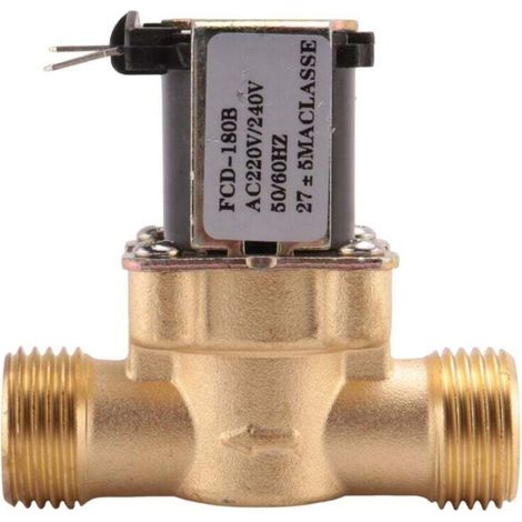 Électrovanne Électrique 220V 1/2 Pouce Laiton Normalement Fermée pour Contrôle Eau Liquide Chimique Industriel