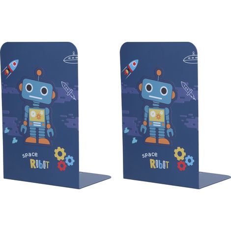 Lot de 2 Serre-livres Créatifs et Originaux, Grande Capacité, Rangement Bureau, Support à Livres avec Motif Imprimé 8 (1/5)