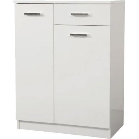 BASE SINGOLA DA BAGNO DUE ANTE E CASSETTO IN MELAMINICO BIANCO H.80CM - L=60CM H=80CM P=34CM - SAV