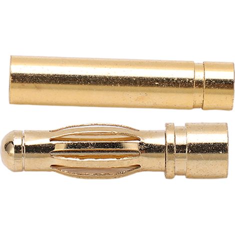 Fiche banane mâle/femelle métallique 4,0 mm, connecteur en cuivre pur plaqué or, accessoire pour modèles réduits d'avions 12.050 12.051 (1/5)