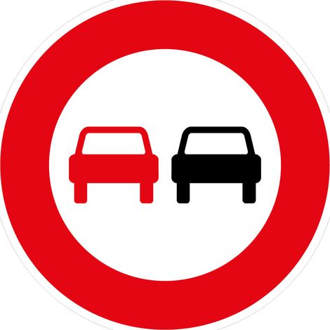 Panneaux de signalisation routière provisoires Panneaux de signalisation pas chers en Comacel - Interdiction de dépasser - Panneau classique