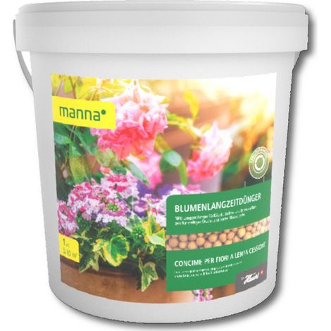 Manna Blumenlangzeitdünger 1 kg Blumendünger Geraniendüger Balkondünger Beet