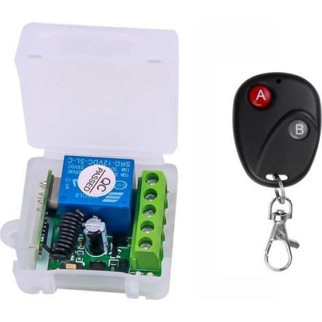 Transmetteur RF - Récepteur Relais 433 MHz - Télécommande Sans Fil 1 Canal - DC 12 V - Pour Porte Électrique Garage Alarme - 1 Pièce (1/4)