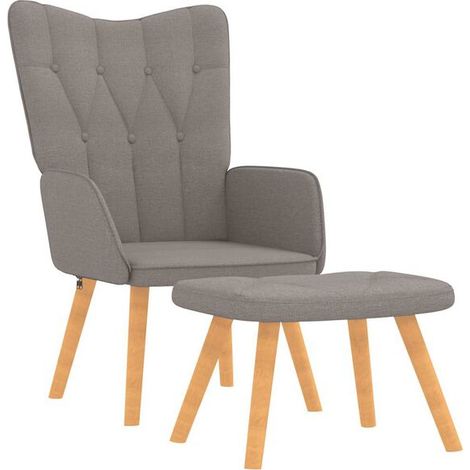Fauteuil relax avec repose-pieds intégré – Assise confortable en tissu gris-brun, design ergonomique pour salon ou bureau (1/5)