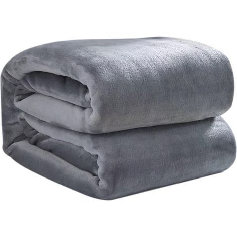 Couverture lestée ultra douce et chaude, unie et chaude, en microfibre, jeté de canapé ou de lit, grise