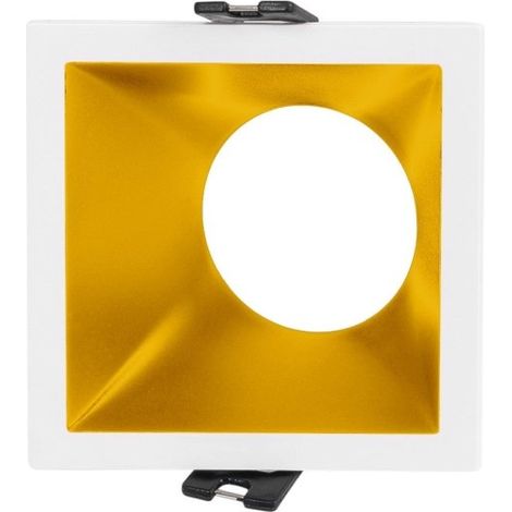 Aro Downlight Cuadrado Asimétrico - Bajo UGR - Corte 75 X 75mm - Dorado