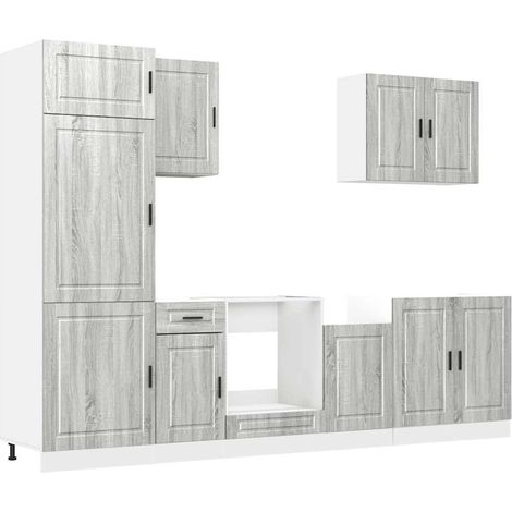 vidaXL Set Mobili da Cucina 7 pz Porto Grigio Sonoma in Truciolato (1/5)