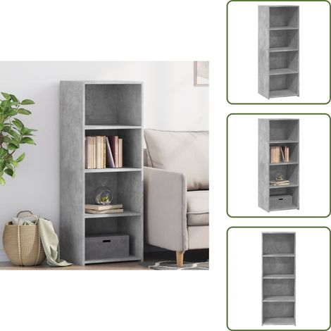 Buffet haut gris béton 45x41x124 cm bois d'ingénierie - Buffet Design Intemporel - Meuble Rangement Cuisine - Commode Gris - Buffet Haut - Mobilier Salon (1/5)