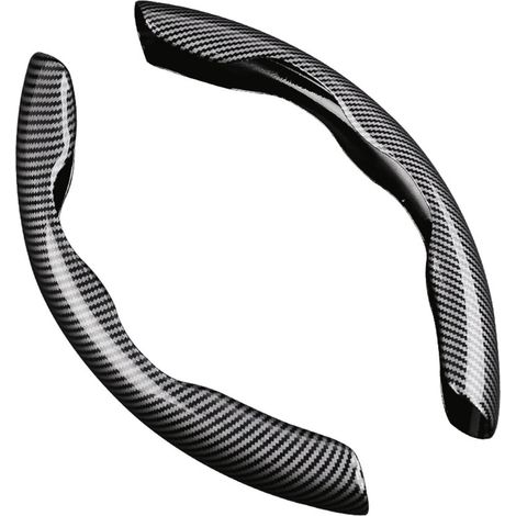 2x Housse Volant Carbone Fine Adhérente Résistante ABS Universelle pour Auto Noire (1/5)