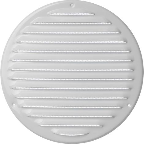 200mm Métal Blanc Grille d'aération avec protection anti-insectes - Grille de ventilation - Grille d'évacuation (1/5)