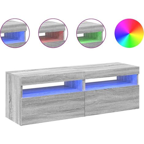 Maison Exclusive - TV-Schränke 2 Stk. mit LED-Leuchten Grau Sonom