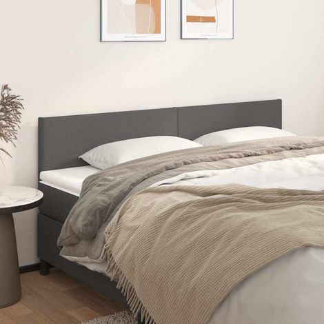 vidaXL Cabeceros gris 200x5x78/88 cm cuero sintético (1/5)