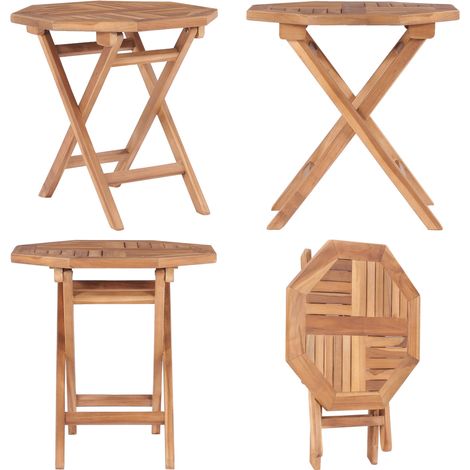 Gartentisch Klappbar 45x45x45 cm Massivholz Teak - Teakholz - Klappbarer Tisch (1/5)