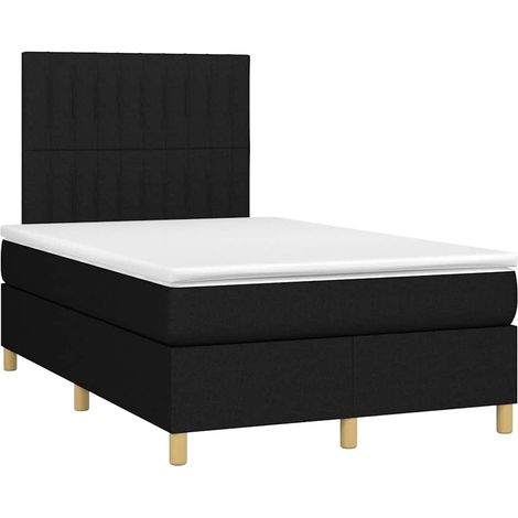 Maison Exclusive - Sommier à lattes de lit avec matelas noir 120x190 cm tissu (1/5)