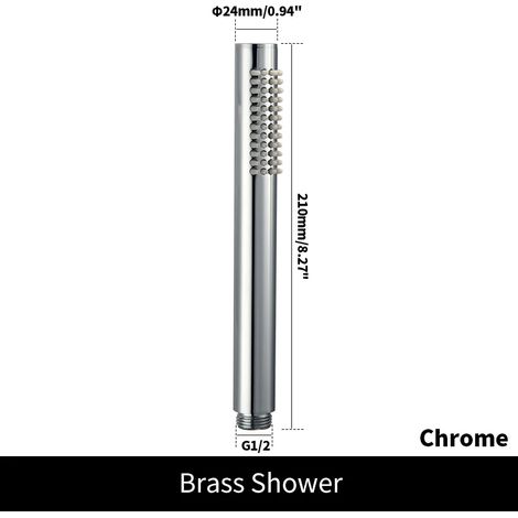 Pommeau de douche à main en laiton brossé doré, finition nickelée, noir mat, or rose, chromé. (1/5)