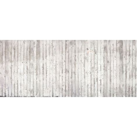 Papier peint panoramique effet béton pour salon | Tapisserie panoramique design à rayures | Papiers peints panoramique gris et blancs pour couloir - 250 x 600 cm (6 pièces) (1/2)