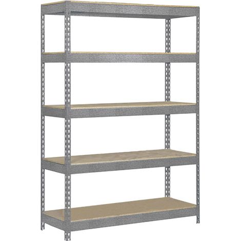 SimonRack Scaffale Industriale, 2000x1000x600 mm, 5 Ripiani in Legno, Portata 300 kg per Ripiano, Scaffale Carichi Pesanti, Zincato/Legno – Bricoforte (1/3)