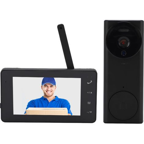 Interphone vidéo WiFi 8 MP 1080p, grand angle 170°, communication bidirectionnelle, vision nocturne, sonnette vidéo avec écran 4,3 pouces (1/5)