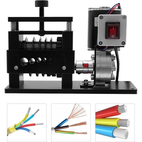 Automatische Abisoliermaschine, Kabelabisoliermaschine, ausgestattet mit sechs Kanälen und fünf Klingen aus Wolframkarbid für eine effiziente Rückgewinnung von Kupferdraht. (1/5)