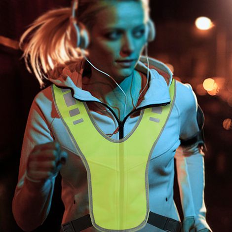 Veste de Sécurité à LED Réfléchissante pour Vélo et Course de Nuit Haute Visibilité