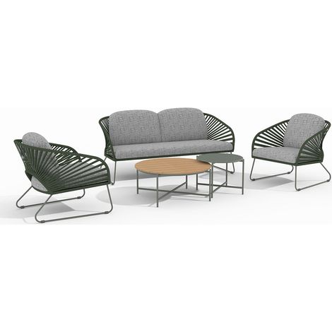 Novella Loungeset inkl. Kissen grau, grün.