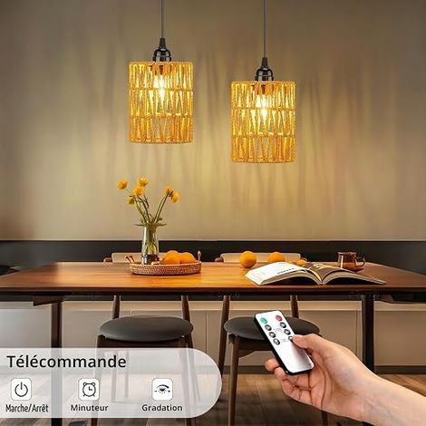 Suspension Luminaire Rotin Exterieur Intérieur (1/4)