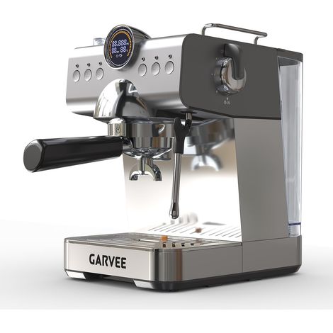 Cafetière expresso semi-automatique 20 bar avec broyeur intégré – Acier inoxydable – Buse vapeur – Compacte et facile à nettoyer