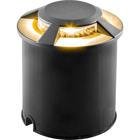 [GEBRAUCHT] B-Ware EVN Bodeneinbauleuchte Einbauleuchte LED Lampe rund anthrazit Aluminium 4fach (1/2)