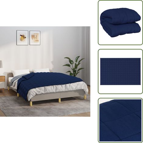 Confort - vidaXL Couverture lestée Bleu 122x183 cm 5 kg Tissu - Tissu coton (1/5)
