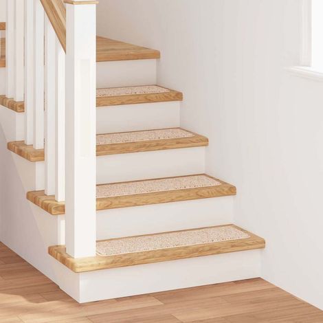 Anti-slip Stair Mats Latex backing 15 pcs Cream 75 x 20 cm PP vidaXL