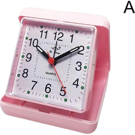 Tragbarer Wecker mit Schlummerfunktion, kleiner Nachttischwecker, rot (1/5)