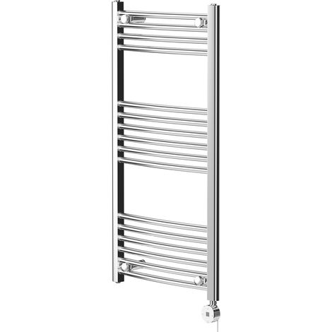 Marco Chrome 1000mm x 500mm Curved Digital Thermostatic Electric Heated Towel Rail (1/5)
