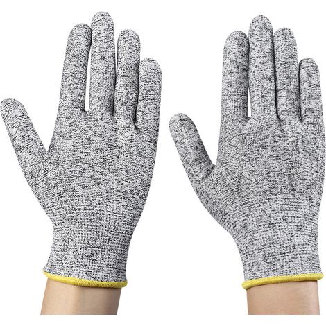Gants Anti-Coupure Niveau 5 HPPE - Haute Protection pour Cuisine, Boucherie, Travail - Confortables - Taille S