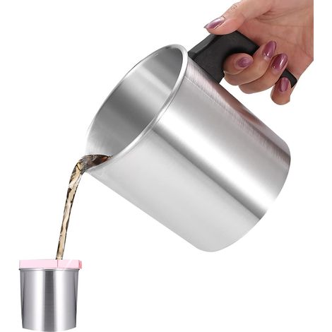 Pot De Fusion De Cire - 1,2 L - Pour Fabrication De Bougies Maison Et Ateliers DIY - Aluminium Sans Soudure - Avec Bec Verseur Anti-Goutte - 1 Pièce