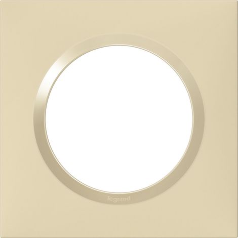 LEGRAND - Plaque carrée dooxie 1 poste finition dune mat avec bague dune brillante (jaune)