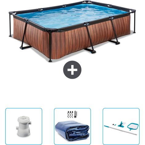 Exit-toys Piscina Exit Rettangolare - Effetto legno - 300x200x65 cm - 6-pezzi SCB78 (1/5)