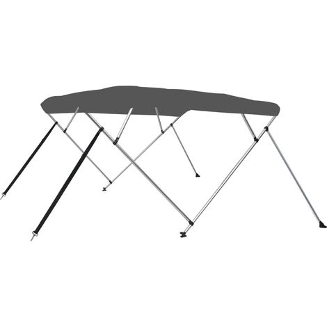 Auvent bimini à 4 arceaux Couverture de Bateau Anthracite 243x210x137 cm 46164 (1/5)