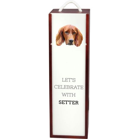 Setter inglés, Laverack - caja de vino geométrica con foto e inscripción de Art-Dog (1/5)