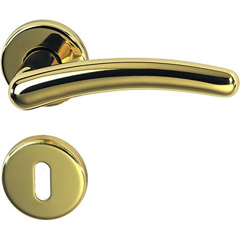 Franziska Alpertec - R ottone lucido per porte a forma di corona set maniglia porta guarnizioni, 32963263