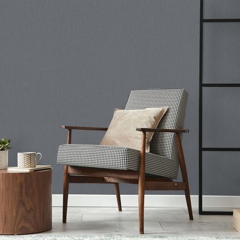 Papier peint uni anthracite idéal pour salon | Tapisserie moderne pour salle à manger | Papier peint gris intissé tendance (1/3)