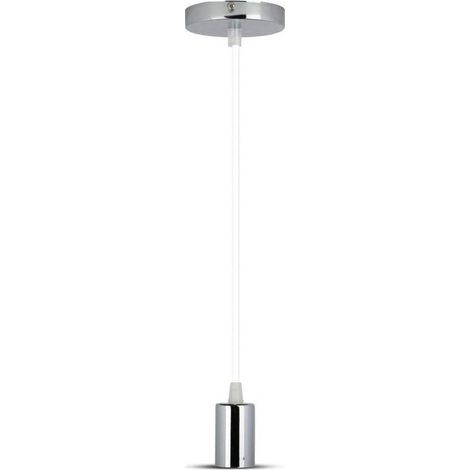 TRADE SHOP - Pendente In Acciaio Bianco A Soffitto Cromato Portalampada Lampada Moderno Design - (1/2)