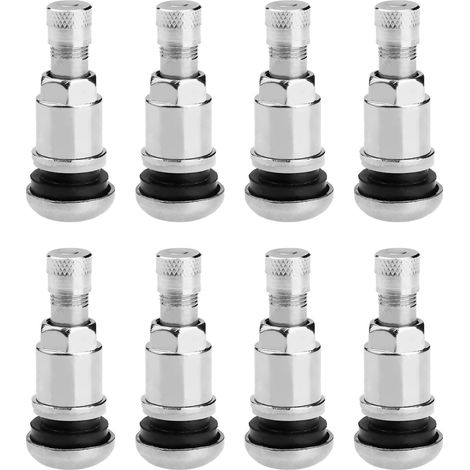 8 Pièces Valve Pneu Voiture, Valve Tubeless en Acier Inoxydable (1/5)