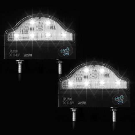 2 x LED Éclairage de Plaque d'immatriculation Remorque 12V/24V IP67 Imperméable Blanche Froide Feux Arrière Plaque Immatriculation Universel pour Remorque Camion Caravan (1/5)