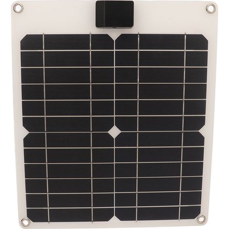 Kit Panneau Solaire 15W Double Sortie Imperméable Monocristallin Chargeur Batterie Voiture Bateau Caravane Camping-Car 5V 12V Blanc (1/5)