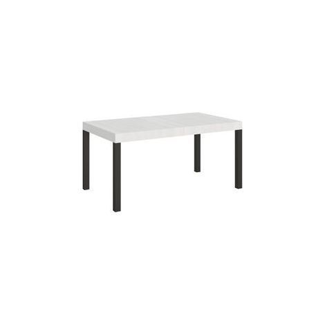 Table rectangulaire extensible bois blanc 6 à 20 places L 160 à 420cm Karry-Support 4 pieds (1/5)